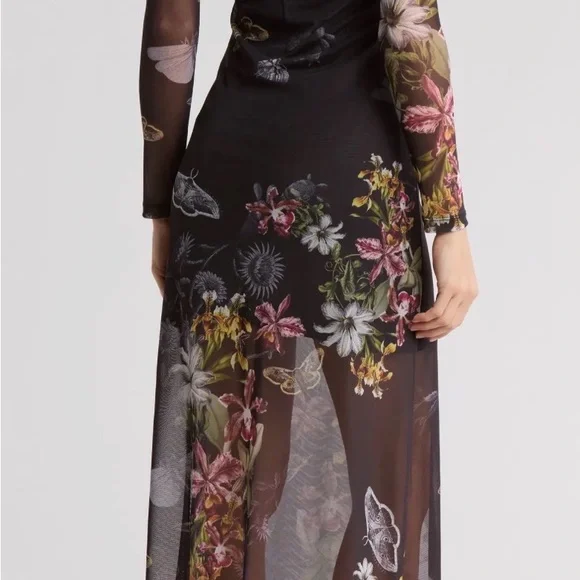 *NWT* All Saints Hanna floral Mesh Dress Size US6 - Picture 2 of 4